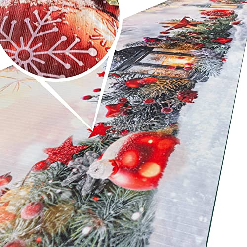 ANRO Küchenteppich Küchenläufer Teppich Läufer Küche abwischbar rutschfest Design Weihnachten 140 x 52cm