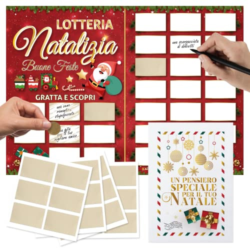 Maxi rasca y gana personalizada Navidad - La Lotería Navidad - Tarjeta rasca y Descubre Idea regalo original - Gadget Ideas Regalos Divertidos Originales - Tarjetas de felicitación rascables
