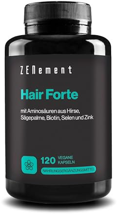 Haar Vitamine, Hochdosiert mit Biotin, Selen und Zink, Hirseextrakt, B-Vitaminen & mehr | für Haare, Haut & Nägel | 120 Haar Vitamin Kapseln | Vegan | Zenement