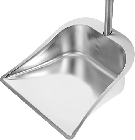 SOLUSTRE Recogedor de Basura y Apertura Grande de Acero Inoxidable Mango Ergonómico y Superficie Pulida Espejo Diseño Elegante para Limpieza en Casa y Cocina
