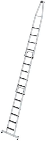 MUNK | Stufen-Glasreinigerleiter | mit Trittauflage | 3-teilig | 15 Stufen