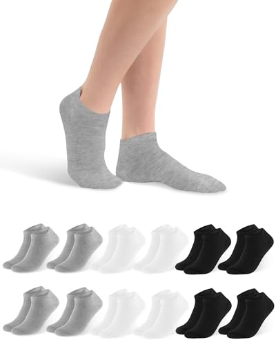 Libella Korta strumpor dam bomull, löparstrumpor för kvinnor, 12 par, sportstrumpor för kvinnor, korta herrstrumpor, andas, låg skärning, unisex, 12 x flerfärgade, 35-38 EU