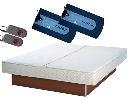 AQUA ROYAL Wasserbett KOMPLETT Bett Set Softside DUAL Podest/Sockel 200x200 cm F5 – Wasserbetten Heizungen von Calesco oder TBD Carbon Heater – Pflegeset und Befüllschlauch