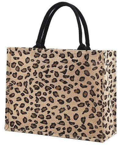 Ardorion Jute Tasche mit Reißverschluss und Innentasche Groß Shopper Bag Jutebeutel Strandtasche Wasserdicht Einkaufstaschen Handtasche Geschenktasche