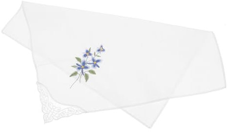 PHENOFICE Baumwolle Besticktes Damen-Taschentuch Mit Vintage-Spitzen Und Floralem Muster Leichtes Einstecktuch Für Hochzeit Party Und Alltag Elegantes Handarbeit-Einstecktuch Mit Mandala-