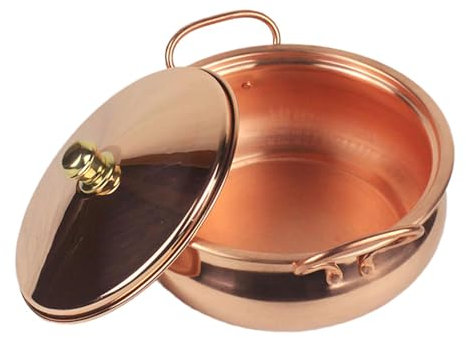 perfk en cuivre, ustensiles de cuisine en cuivre avec couvercle, casserole binaurale, Shabu Shabu pour cuisinière, Induction pour Restaurant, 18CM
