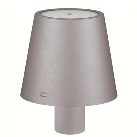 Cilio LED-Flaschenlampe LUCE grau, dimmbar, Touch-Sensor, Ø 11 cm | Aufsatz für Weinflaschen, Metall und Kunststoff, für Innen- und Außenbereich, USB-C-Ladefunktion, 13, 5 cm Höhe