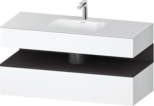 Duravit Qatego lavabo encastrado con base de lavabo consola, 1200x550x600mm, nicho grafito supermatt, QA4787080, Color: Blanco