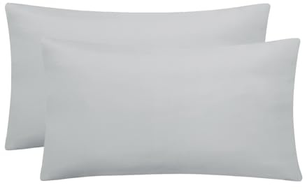 Aisbo Kissenbezug 40x60 2er Set - Kopfkissenbezug 40 x 60 Hellgrau mit Reißverschluss aus Mikrofaser, ÖKO-TEX Kissenhülle 40x60cm, Weich und Bügelfrei