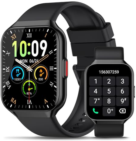 Smart Watch for Men Women Answer/Make Calls, 1.96 HD Touch Screen Fitness Watch with Heart Rate/Sleep Monitor, Step Counter, 113+ Sports Activity Trackers, IP68 Waterproof Smartwatch for Android/iOS