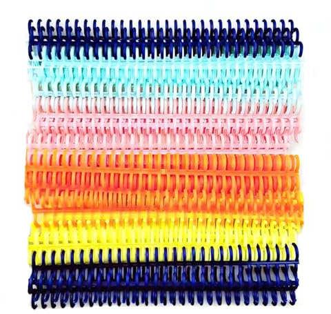 Markeny Plastic Click Binding Combs Colorful Spiral Binding Coils 12mm Comb Binding Spines 30 Rings Binder Combs Kits, 20PCS