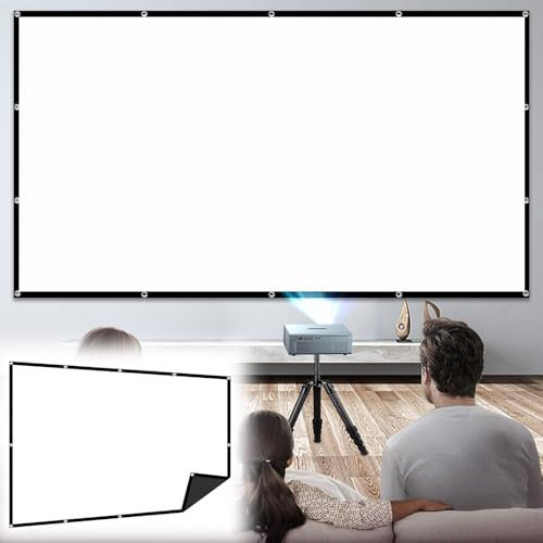 Pantalla Proyector 60-200 Pulgadas, Portátil Pantalla Proyector Soporte 4:3/16:9 4K Full HD, Pantalla De Proyector De Plegado Rápido 3D, para Películas En Interiores Y Exteriores(16:9,200 inch screen)