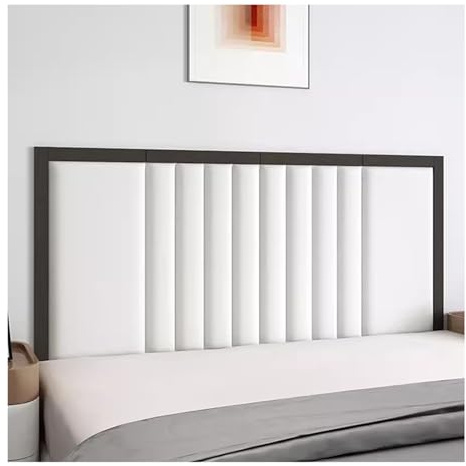 CWCQGH Wall Padding Peel, Upholstered Accent Wall Panels, Wall Mounted Headboards, Reusable Removable Padded Soundproof Upholstered For Bedroom Dojo Play Room(White 150X60CM)