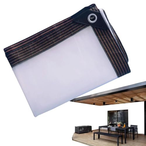 2X Abdeckplane wasserdichte, wasserdicht Transparent Plane mit ösen, Gewebeplane Regenschutz Windschutz für GartenmöBel GewäChshaus Pavillon Balkon