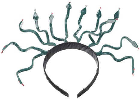 Ipetboom Halloween-Stirnband Schlangen-Stirnband für Frauen Maske Gesicht halloween haarschmuck kopfschmuck -Haarband mit Schlangendesign Partykostümzubehör Green