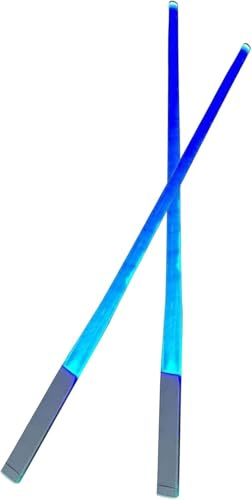 1 Paar leuchtende Essstäbchen, Lichtschwert-Essstäbchen, mit LED-Licht, wiederverwendbares Geschirr, für Zuhause (blau)