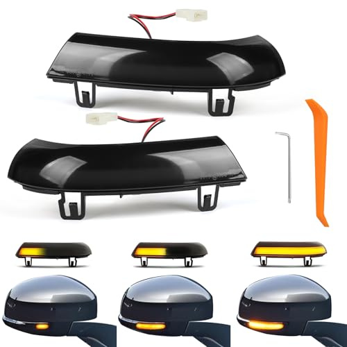 EXLECO 2 Stücke VW Spiegelblinker Dynamische Spiegel Blinker Blinkerleuchte Seitenspiegel Blinker Dynamische Blinker Kompatibel mit VW Golf 5/6 GTI Jetta EOS Passat Skoda Superb Sharan Schwarz