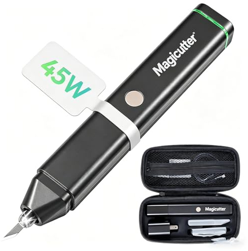 45W Ultrasonic Cutter,Upgraded 6 Types of Titanium Alloy Blades 90 Pcs,Multifunctional Handheld Ultrasonic Knife for Plastic, Resin, Carbon Fiber,3D Print Models
