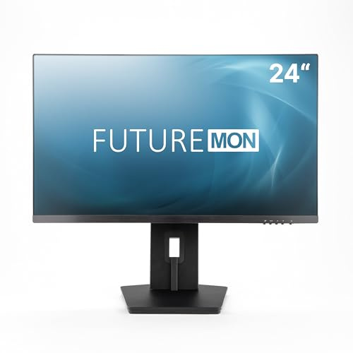 FutureMON Monitor 24 Full HD (1920x1080, 60Hz, 16:9) • HDMI & USB 3.2 Gen 2 • Regolabile in altezza e inclinabile • Schermo PC • Monitor per gaming, ufficio, home office