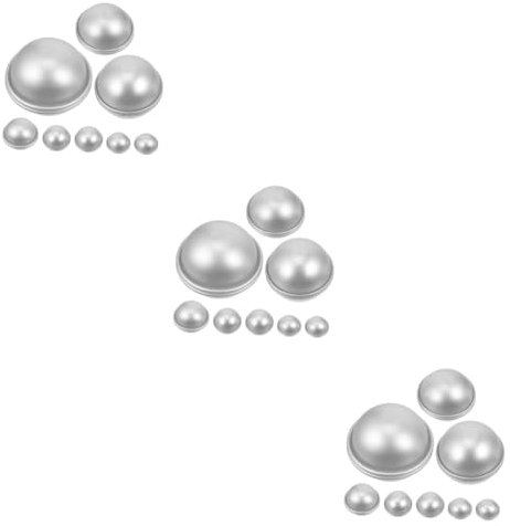 OSALADI 3 Sätze Backform Salz Schimmel Runden Seifenformen Für Die Seifenherstellung Badeformen Ball Kugelform Selber Machen Badekugel-bastelformen Aluminiumlegierung Silber 16 Stück * 3