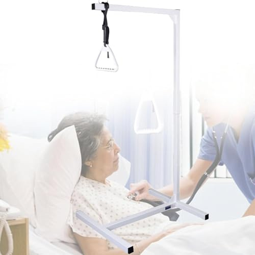 Freihstehender Bettgalgen Bettgitter für ältere Erwachsene Trapezstange Mobilität, Stehtrapezstange Höhenverstellbar, Einfach zu montierende Klimmzugstange Pflegeeinrichtungen, Krankenhäuser