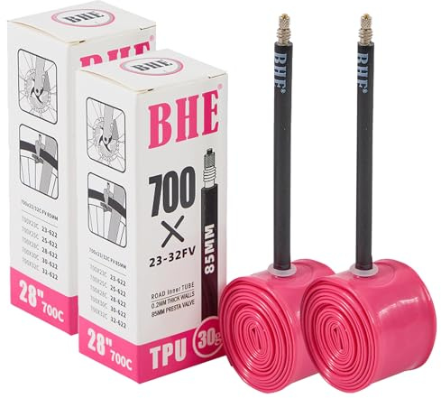 Biglumin 2pcs 700x23-32C Camara Bicicleta Carretera Cámara de Aire Ligera de Boca Francesa de tubolito Carretera Camaras de Aire Camara Bici Carretera Camara Bici 700 Ultraligera 35g