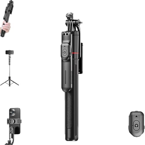 Gimbal Stabilizer - Master Every Move, 2-in-1 Tripod & Selfie Stick, 360° Automatic Rotation with Remote, Auto Balance for Live Video Recording, Training, Compatible with iPhone and Android (1 pc)