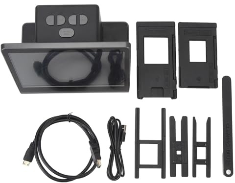 Hamwesh Film Slide Scanner, 48MP 7 LCD Screen 16G All in One Film Scanner with 1S Fast Scanning for 135 126KPK 110 Super 8mm Monochrome Slide
