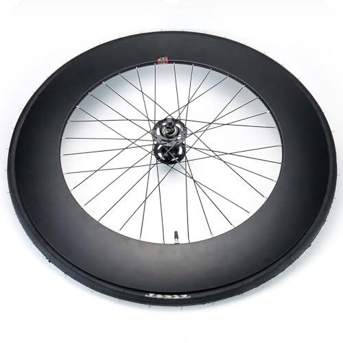 700C Fixed Gear Bike Vorder- Und Hinterräder Aluminiumlegierung Single Speed Fahrrad-Laufradsatz Höhe 90mm Rücktrittbremse 100mm/120mm Naben(Front w/Tire)