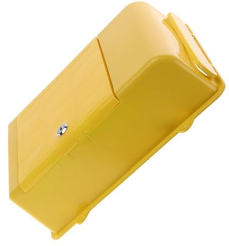 Wall Mount Lockable Plastic Mailbox for Outdoor Letter | Yellow Metal Trim, Multi Function Design, Wear Resistant Finish, Front Door House and Ballot Box Use
