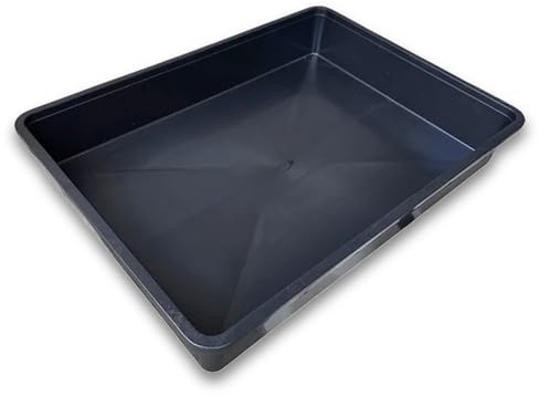 Easy Act Allzweckwanne 56,5 x 41,5 x 9 cm aus robustem Kunststoff, schwarz, Kunststoffwanne stapelbar für Haushalt, Garten, Werkstatt und Hobby