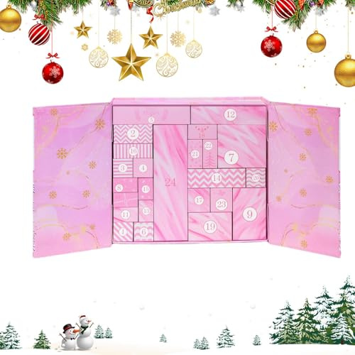 Penlimly Weihnachts-Countdown | Faltbare nachfüllbare leere Box | Urlaubskalender 24 Tage – für Männer, Teenager, Frauen, Jungen, Kinder, Mädchen, Urlaub, Halloween, Erwachsene