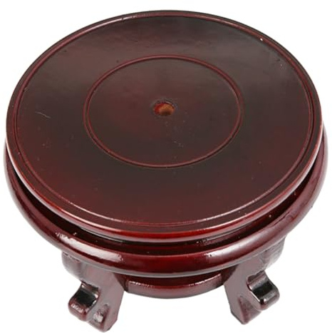 EPIGEIST Supporto per Vasi da Interno in Legno ad Alta Densità, Base Rotonda 14 Cm X 10 Cm, Portavasi Rustico per Piante Alte e Fioriere, Resistente Fino a 35 Kg, per Casa, Sala da Tè