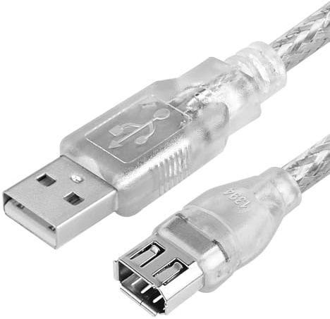 Herfair Firewire to USB Adapter Cable Firewire 400 IEEE 1394-a 6Pin Female to USB 2.0 Male Converter Cord for Camera DV Camcorder Printer Hard Drive More Devices to Laptop Computer, 0.65FT