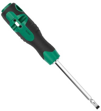 Double Purpose Screwdriver with Wire Stripping and Cable Winding Function Tip for Electrical Maintenance Slotted Screwdriver