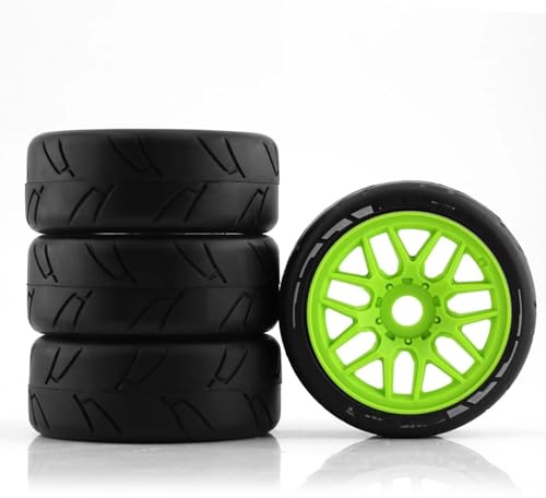 RC-Cars-Upgrade Teile Für ARRMA Für Traxxas Für Redcat Für Team Für Losi 4 Stück 103 Mm 1/8 RC Off-Road Für Buggy Für Rallye-Autoreifen Rad 17 Sechskant(Green)