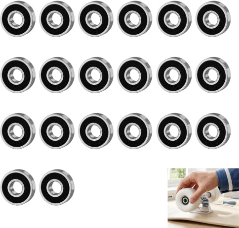 20 stycken 608RS ABEC-9 skateboardlager, 608 krommetallkullager, damm- och vattentätt, försmorda, för Longboard, rullskridskor och fidgetspinner
