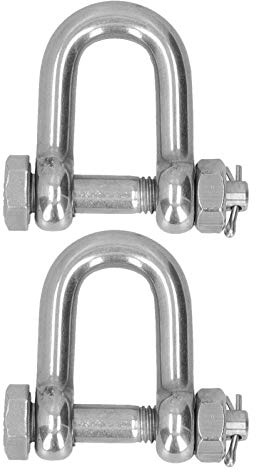 Qudinip Set di 2 Grilli di Ancoraggio con Anello a D, Robusti e Durevoli, in Acciaio Inossidabile 304, a Forma di D, per Uso Intensivo, capacità 500 kg.