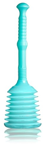 TURBO PRODUKTE Turbo Stampfer Eisblau - Pömpel rohrfrei - Saugglocke für Toilette, Waschbecken, Dusche uvm. - max. Saugkraft - 10-faches Ansaugvolumen
