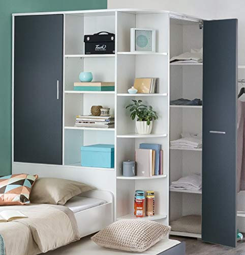 Wimex 386544 Eckschrank Joker, (B/H/T) 148 x 124 x 198 cm, Weiß/Absetzung Anthrazit