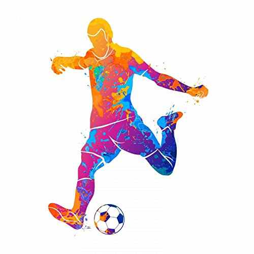 nikima - 111 Wandtattoo Fussball Spieler bunt Größe 560 x 750 mm