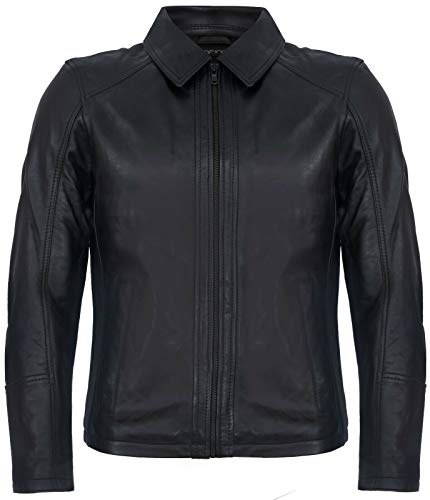 Infinity Leather Giacca da Motociclista Nero Harrington in Pelle Intelligente Classic da Uomo M