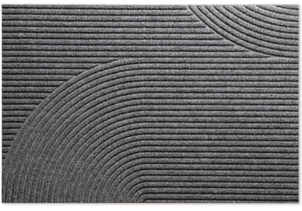 HEYMAT Stein Hochwertige Fußmatte 60x90cm groß für Innen & Außen - Schmutzfangmatte rutschfest, waschbar & wetterfest - für Eingangsbereich & Aussenbereich - Grau