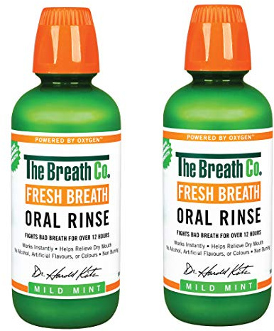 The Breath Co Fresh Breath Oral Rinse Mild Mint Duo, 2 x 500 ml, Mint, 1 kg