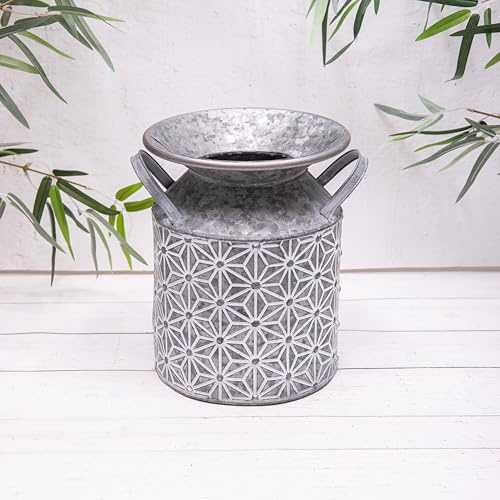 Large Vintage Metal Decorative Churn Garden Planters - Available in Two Sizes (Medium)