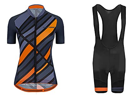 UGLY FROG Kinder Radsport Bekleidung- Jungen/Mädchen Fahrrad Trikot-Set(Trikot Kurzarm+Kurz Radhose)/Radtrikot Kurzarm/Kurz Fahrradhose mit Sitzpolster(Radsport Anzug)