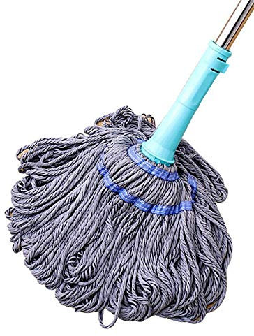Trapeador SPIN FRUEBLE for Las Herramientas DE Limpieza DE Piso DE Lavado Redondo Cocina Cocina PRESION Apagado AZULEJO DE Polvo Hombre Mano Libre (Color : 1 Rod and 1pads)
