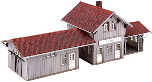 NOCH Haltepunkt „Amtzell“, Modellbahn Bahnhof, 4,7 x 11,9 cm für Spur N ideal für realistische Bahnszenen