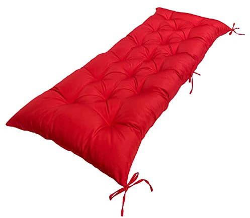 UVCMDUI Colchoneta Banco Jardin, Colchoneta Banco Impermeable, Colchonetas para Bancos para Exteriores, Patio, Tumbona,Rojo,120x50x8cm