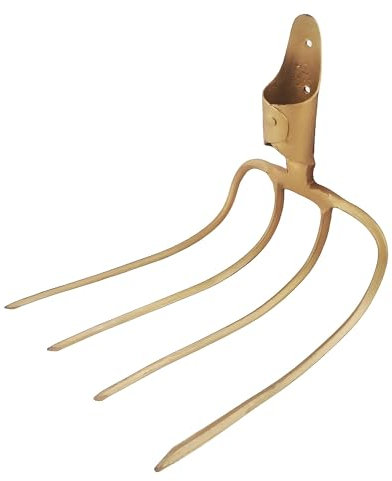 BAUSTER® Dunkhacke mit 4 Zinken geschmiedet Mistgabel Dunghaken Misthaken Heugabel ohne Stiel Forke 20 x 21cm, Mist- und Heugabel Ergonomic, ideal für Bodenauflockerung